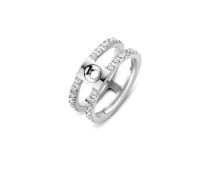 Melano Twisted ring Trista CZ stainless steel