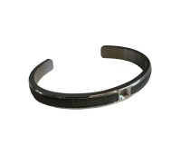 Sample Melano bangle stainless steel resin grey parelmoer