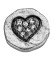 Enchanted elements round zirkonia 10 mm heart black plated