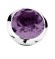 Enchanted bracelet element round amethyst facet silver rhodium