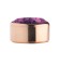 Melano Stainless Steel zetting rose rond zirkonia fuchsia