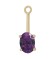 Charmins oorhangers gold purple oval PE23