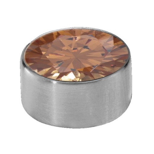 Melano Stainless Steel zetting rond zirkonia champagne bestellen