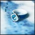 Sample Melano Vivid ring ceramic white/blue met zetting maat 60