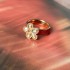 Sample Melano Vivid ring blaadjes met zetting rose gold maat 59